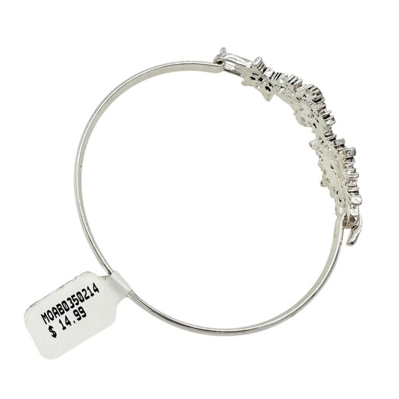 Snowflake Jewelry Set Earrings and Bracelet Icon Collection Silver Tone Winter - Picture 6 of 8